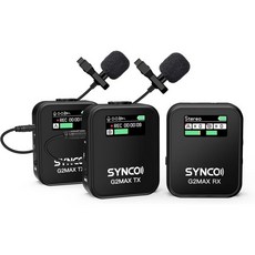 SYNCO 무선 라발리에 마이크 G2A2 Pro 2.4G 듀얼 라펠 마이크 656FT 8H 온라인 수업 Vlog 라이브 스트리밍 YouTube 카메라 스마트폰 태블릿용 채널, G2A2MAX - Built-in Recording w, 1개
