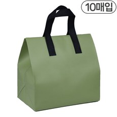 세모쇼핑백 부직포 일회용보냉백 은박 보냉팩 케이크 보냉가방, @10매입@, 아보카도