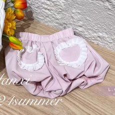 LC.kids 柔軟彩紗小背心 愛心花苞短褲