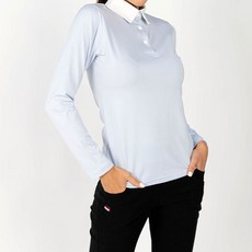 SOON2DLE 女款高爾夫拼色領長袖T恤