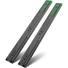 10 12 14 16 18 20 인치 풀 확장 측면 장착 서랍 슬라이드 자동 잠금 캐비닛 옷장용 금속 볼 베어링 가이드 1쌍(14인치/35cm), 검정