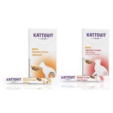 KATTOVIT 康特維 貓用 奶霜肉泥條 泌尿 / 腎臟低蛋白, 15g, 6個, 腎臟-低蛋白奶霜肉泥條