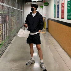 ANYOU 남자 여름 스포츠 긴팔 트레이닝세트 바람막이 경량 기능성 후드 집업 운동복