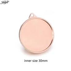 양면 펜던트 카보숑 베이스 다양한 모양 트레이 설정 DIY 쥬얼리 제작 액세서리 30mm 25x37mm 로트당 10 개, 01 As picture show, 10 Rose gold