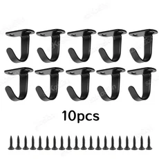 10-30개 천장 걸이 스테인리스 스틸 장식 걸이 주방용 화장실용 옷걸이, 02 10PCS-Black Kit
