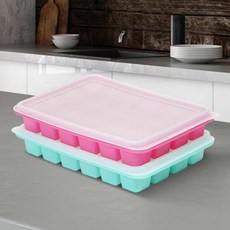 서규몬 직사각 얼음틀 24구 이유식실리콘큐브, 레드