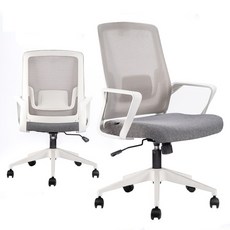 Blake商務工學椅-四色可選【KM-011】電腦椅 洽談椅 辦公椅 會議椅 學習椅【台灣在地品牌】, 白框-灰色坐墊