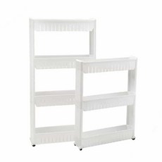 옥이드림 슬림 이동식 틈새장 바퀴수납트레이 냉장고틈새장 수납정리함, 3단