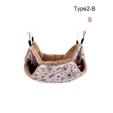 플러시 햄스터 해먹 작은 동물 더블 레이어 침낭 둥지 애완 쥐 다람쥐 케이지 하우스, S, Type2 B