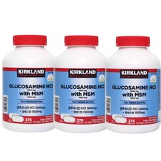 커클랜드 시그니춰 글루코사민 HCI MSM 1500mg 고함량, 3개, 375정