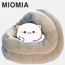 미오미아 고양이방석 이글루 에스키모 하우스 냥이방석 강아지집 고양이집 뱐려동물만능쿠션 멍이몽이, 1개, 베이지