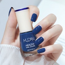 DFMEI 夏季繽紛指甲油顯白細閃免烤不可剝透明指甲油亮油底油裸色美甲油, 1組, 27#藏青色:正常規格