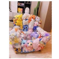 소파 1인용 투명 에어 거실 원룸 인테리어 소품 빈백 의자 인형 수납, 1개, 지퍼형 (인형 보관용)