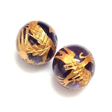 Bead 팔찌원석 10mm 금룡 은룡 금호 금봉황 금거북 팬던트 한팩 2알 원석선택, 10mm 금룡 자수정 (2알), 1개