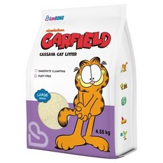 러봉 응고형 가필드 카사바 굵은입자 고양이 모래, 4.55kg, 1개, 무향