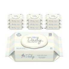 순둥이 DaC-01 /생분해물티슈 데일리 캡형 80매 10팩 살균 소독 무형광, 45g, 10박스