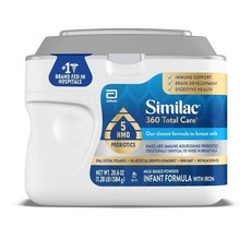 Similac 360 Total Care 유아용 포뮬라 5가지 HMO 프리바이오틱스 모유에 가장 가까운 프리바이오틱 블렌드 GMO 프리 베이비 포뮬러 파우더 584g(, 20.6 oz (1 Count)