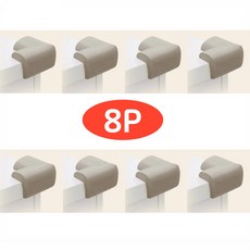 가구 모서리 보호대 코너 쿠션 안전가드 8개입, 8개, 그레이