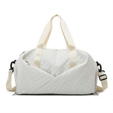 JA ACTIVE 運動健身包 乾濕分離鞋位 訓練瑜珈包 大容量手提行李包 戶外旅行, 米白色, 1個