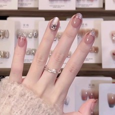 柔哉 純手工穿戴甲片合集 貓眼寶石母貝豆豆甲 多款設計美甲貼, 1個, HNP123豆豆甲-XS碼長約1.6公分