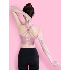 바른자세 운동 요가 필라테스 스트레칭 로프 홈트레이닝 코어강화 밸런스 사무실 간편운동 피트니스 용품, 핑크