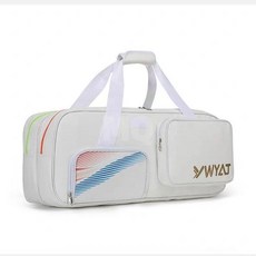 羽毛球雙肩手提包-2025新款大容量雙層專業網球獨立鞋倉男女款, 3368白金色方包【帶獨立鞋倉】, 1個