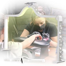 [ 836286 ] 반달 접이식 LED 네일 테크 램프 책상용 88.9cm(35인치) 조절 가능한 3000K-6000K 조도 가능 매니큐어 테이블 휴대폰 홀더 포함 (화이트, 화이트, 1개