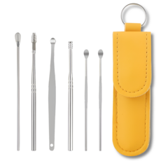 클린이어 스테인리스 귀이개 풀세트 (전용 파우치 포함), 1개, 6개입
