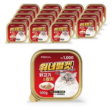 워너밀캣 고양이 영양간식 국내산 무방부제 높은기호성, 20개, 100g, 닭고기&참치(고양이캔)