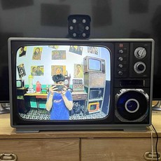 레트로 TV 카메라 세트 송출 매장 아날로그 숄더끈 캠, 14인치   + 카메라