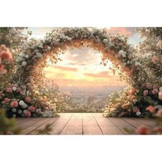 화이트 핑크 배경 커튼 꽃 장식 천 웨딩 생일 사진 소품, 14. X02751