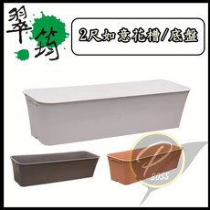 翠筠 如意花槽2尺 - 多色長型花盆/菜槽 - 居家園藝, 1個, 如意花槽 底盤,白