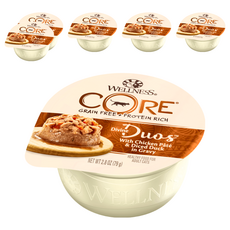 WELLNESS 寵物健康 貓用 DD主食寵餐杯, 鴨肉塊 + 雞肉泥, 2.8oz, 6個