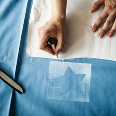 퀼팅 템플릿 아크릴 별 모양 바느질 자수 스텐실 패치워크 보조 도구 직물 절단 투명, 1개