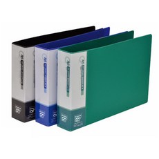 알파 PP O링바인더 2공 가로형 A5 3cm 링간격 8cm, 1개, 녹색,흑색,청색