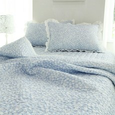 바숨 시어서커 눈꽃 여름이불 베개커버 침구 세트 Q