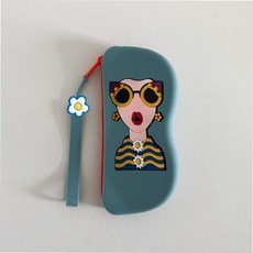 실리콘 안경 케이스 선글라스 여행용 파우치, 1개, 스카이블루