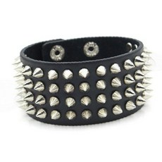 스터드 팔찌 검은색 스파이크 펑크 락 패션 악세서리 팔찌