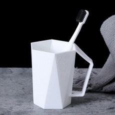 菱形刷牙杯 漱口杯 家用 簡約風格 情侶款 學生洗漱杯 高質感 浴室用品 居家生活+簡約菱形漱口杯1個(奶白色)+默認尺寸, 1個, 簡約菱形漱口杯1個(奶白色):默認尺寸