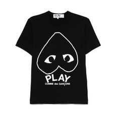 꼼데가르송플레이 로고 프린트 티셔츠