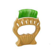 貝殼梳 寵物梳子 適用長毛短毛換毛寵物, 1個, A2綠色 稍硬梳頭