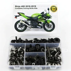 Kawasaki Ninja 400 2018 2019-2024에 적합한 전체 페어링 볼트 키트 차체 나사 스틸 클립 스피드 너트 커, 02 Titanium