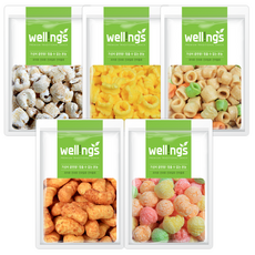 웰링스 추억의 강냉이 5종 세트 (찰옥수수70g+마카로니70g+개나리콘50g+앵두콘70g+맛나콘70g), 1세트