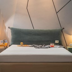 벨벳 헤드쿠션 빅사이즈 침대헤드 대형 침대벽쿠션 편안한 북유럽 침대쿠션, 블루그레이