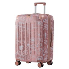 BATOLON寶龍 28吋旅行印記PC防爆拉鍊硬殼箱 玫瑰金