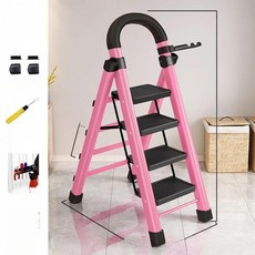 강철 사다리 실내 접이식 계단 캠핑 야외 테이블, 1개, 14. 4단 핑크색 에스컬레이터