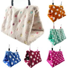 康遠 點點可愛三角吊床 北極絨 鸚鵡窩 鳥窩 鸚鵡吊床 鳥窩 保暖加厚三角鳥窩 鸚鵡吊床 鸚鵡窩 過冬窩, 綠色點點-小號, 1個