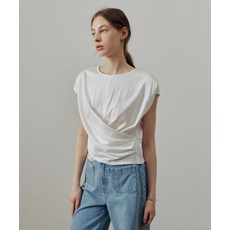 ARTID 실켓 트위스트 랩 티셔츠_WHITE