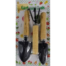 園藝工具三件組 小花鏟 木柄花鏟, 詳見包裝