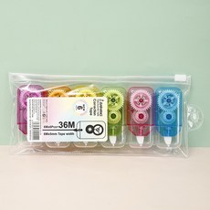BAIHANG 日系透明彩色修正帶 6個裝, 6個混色透明彩色裝 6m*5mm, 1套